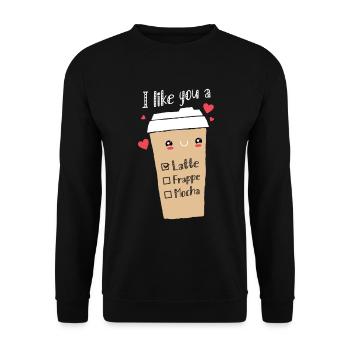 Kaffee-koffein-trinker Coffeeholic Latte Please - Unisex Pullover - Schwarz - Vorne - Alina (178cm) & Michal (187cm)