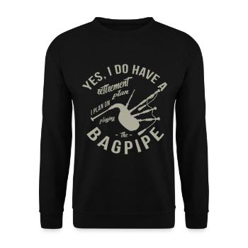 J’ai l’intention de jouer à la cornemuse à la retraite - Sweat-shirt Unisexe - noir - Devant - Alina (178cm) & Michal (187cm)