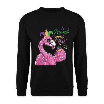 C’est Mardi Gras Y’all Shenanigan Beans Flamingo - Sweat-shirt Unisexe - noir - Devant - Alina (178cm) & Michal (187cm)