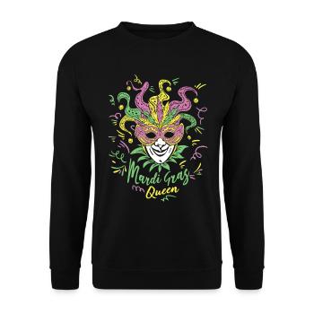Mardi Gras Queen Masquerade Joker Jester - Unisex Sweatshirt - black - Front - Alina (178cm) & Michal (187cm)