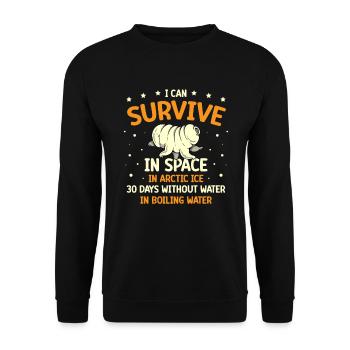 Moos Ferkel Wissenschaft Biologie Bärtierchen - Unisex Pullover - Schwarz - Vorne - Alina (178cm) & Michal (187cm)