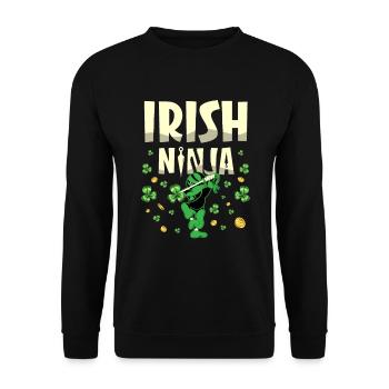 Ninja irlandais Shenanigan Shamrock Saint-Patrick - Sweat-shirt Unisexe - noir - Devant - Alina (178cm) & Michal (187cm)
