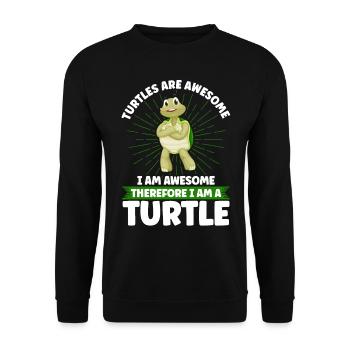 Turtles Are Awesome I Am Awesome - Unisex Sweatshirt - black - Front - Alina (178cm) & Michal (187cm)