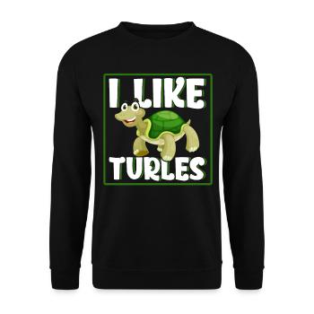 I Like Turles - Unisex Pullover - Schwarz - Vorne - Alina (178cm) & Michal (187cm)