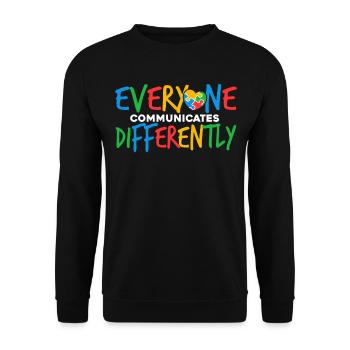 Tout le monde communique différemment - Sweat-shirt Unisexe - noir - Devant - Alina (178cm) & Michal (187cm)