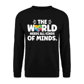 Le monde a besoin de toutes sortes d’esprits - Sweat-shirt Unisexe - noir - Devant - Alina (178cm) & Michal (187cm)