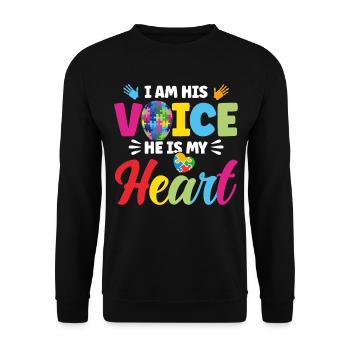 Je suis sa voix, il est mon cœur - Sweat-shirt Unisexe - noir - Devant - Alina (178cm) & Michal (187cm)