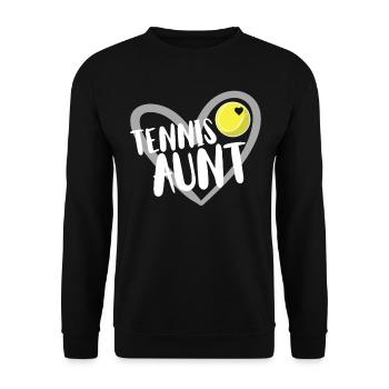 Tennis Geschenk - Unisex Pullover - Schwarz - Vorne - Alina (178cm) & Michal (187cm)