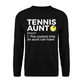 Tennis Geschenk - Unisex Pullover - Schwarz - Vorne - Alina (178cm) & Michal (187cm)
