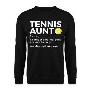 Tennis Geschenk - Unisex Pullover - Schwarz - Vorne - Alina (178cm) & Michal (187cm)