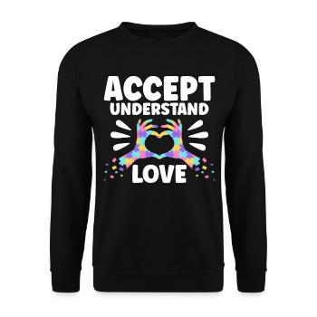 Accept Understand Love - Unisex Sweatshirt - black - Front - Alina (178cm) & Michal (187cm)