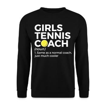 Tennis Geschenk - Unisex Pullover - Schwarz - Vorne - Alina (178cm) & Michal (187cm)