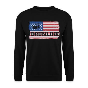 Drumline Trommeln Geschenk - Unisex Pullover - Schwarz - Vorne - Alina (178cm) & Michal (187cm)