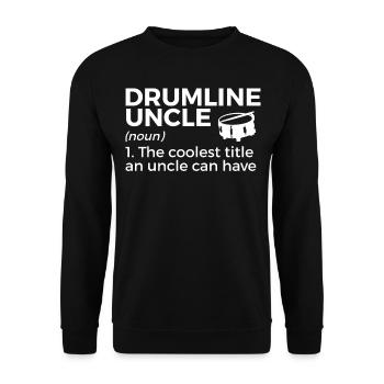 Drumline Trommeln Geschenk - Unisex Pullover - Schwarz - Vorne - Alina (178cm) & Michal (187cm)