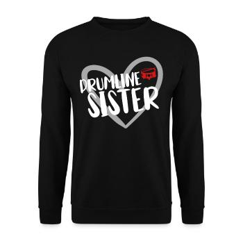 Drumline Trommeln Geschenk - Unisex Pullover - Schwarz - Vorne - Alina (178cm) & Michal (187cm)