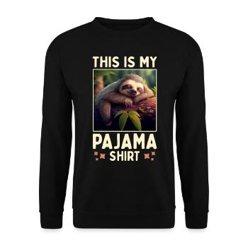 Paresseux C’est ma chemise de pyjama pyjama sommeil - Sweat-shirt Unisexe - noir - Devant - Alina (178cm) & Michal (187cm)
