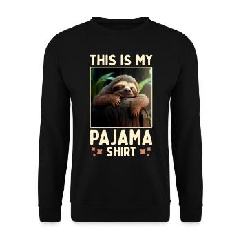 Paresseux C’est ma chemise de pyjama pyjama sommeil - Sweat-shirt Unisexe - noir - Devant - Alina (178cm) & Michal (187cm)