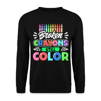 Broken Crayons Still Color - Unisex Sweatshirt - black - Front - Alina (178cm) & Michal (187cm)