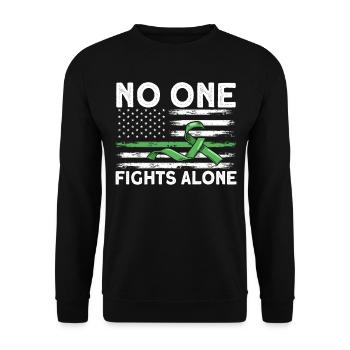No One Fights Alone - Unisex Sweatshirt - black - Front - Alina (178cm) & Michal (187cm)