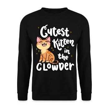Niedlichstes Kätzchen In Der Clowder-katze - Unisex Pullover - Schwarz - Vorne - Alina (178cm) & Michal (187cm)