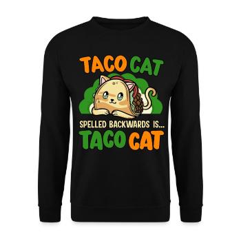 Taco cat spells backwards animal rights - Unisex Sweatshirt - black - Front - Alina (178cm) & Michal (187cm)