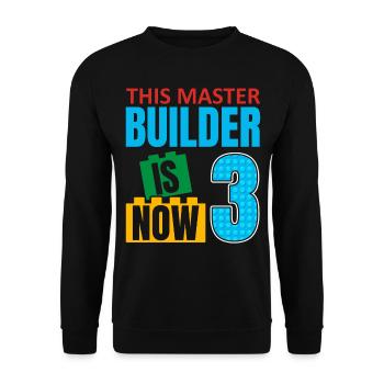 Ce constructeur est maintenant 3, blocs de jouets 3. - Sweat-shirt Unisexe - noir - Devant - Alina (178cm) & Michal (187cm)