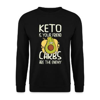 Keto Diet Nutritionniste Avocat Fruit - Sweat-shirt Unisexe - noir - Devant - Alina (178cm) & Michal (187cm)
