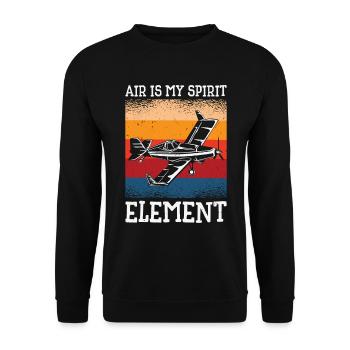 Aviation Pilot Aviator Airplane Aircraft Air - Unisex Sweatshirt - black - Front - Alina (178cm) & Michal (187cm)