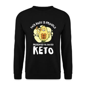 Keto Diet Workout Nutritionniste Avocat - Sweat-shirt Unisexe - noir - Devant - Alina (178cm) & Michal (187cm)