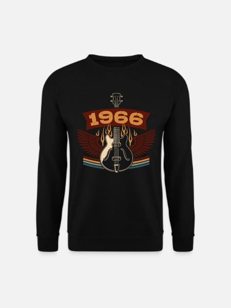 1966 Retro guitar birthday | Birthday Tshirt - Unisex Sweatshirt - black