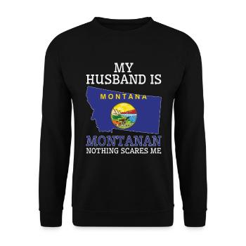 Nichts macht mir Angst Montanan Husband Montana - Unisex Pullover - Schwarz - Vorne - Alina (178cm) & Michal (187cm)