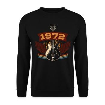 1972 Guitar Vintage Birthday | Birthday - Unisex Sweatshirt - black - Front - Alina (178cm) & Michal (187cm)