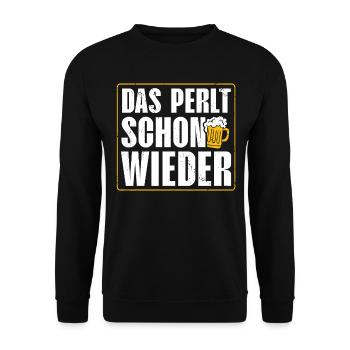 Das Perlt Schon Wieder Bier Liebhaber Craft Beer - Unisex Pullover - Schwarz - Vorne - Alina (178cm) & Michal (187cm)