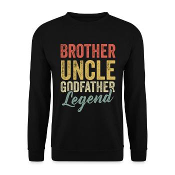 Bruder Onkel Pate Tee Patenkind Neffe Nichte - Unisex Pullover - Schwarz - Vorne - Alina (178cm) & Michal (187cm)