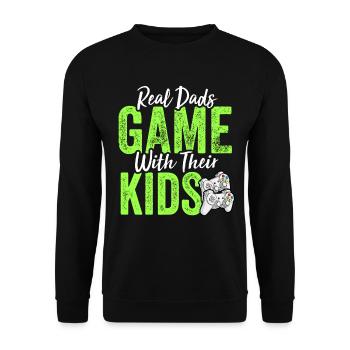Funny Gamer Dad Son Daughter Tee - Video Gaming - Unisex Sweatshirt - black - Front - Alina (178cm) & Michal (187cm)