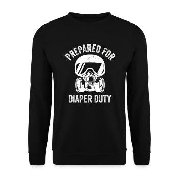 Nouveau papa préparé pour la couche - Drôle de grossesse - Sweat-shirt Unisexe - noir - Devant - Alina (178cm) & Michal (187cm)
