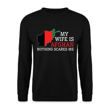 Nothing Scares Me Afghan Wife Afghanistan - Unisex Sweatshirt - black - Front - Alina (178cm) & Michal (187cm)