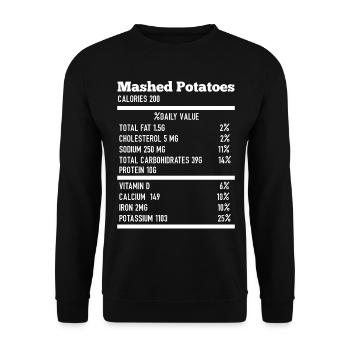 Thanksgiving Nutrition Purée de pommes de terre Nourriture amusante - Sweat-shirt Unisexe - noir - Devant - Alina (178cm) & Michal (187cm)