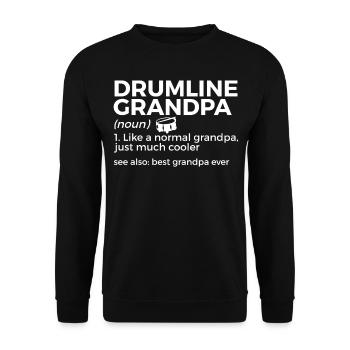 Drumline Trommeln Geschenk - Unisex Pullover - Schwarz - Vorne - Alina (178cm) & Michal (187cm)