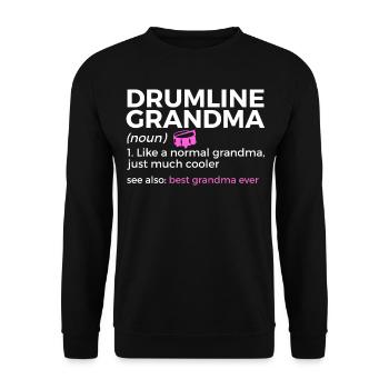 Drumline Trommeln Geschenk - Unisex Pullover - Schwarz - Vorne - Alina (178cm) & Michal (187cm)