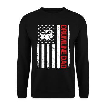 Drumline Trommeln Geschenk - Unisex Pullover - Schwarz - Vorne - Alina (178cm) & Michal (187cm)