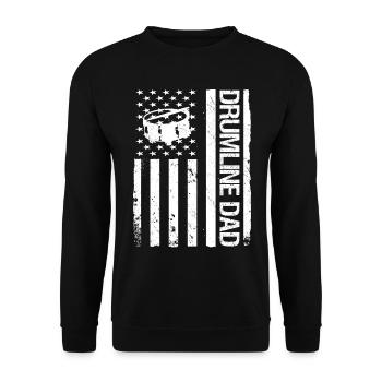 Drumline Trommeln Geschenk - Unisex Pullover - Schwarz - Vorne - Alina (178cm) & Michal (187cm)