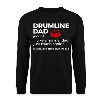 Drumline Trommeln Geschenk - Unisex Pullover - Schwarz - Vorne - Alina (178cm) & Michal (187cm)