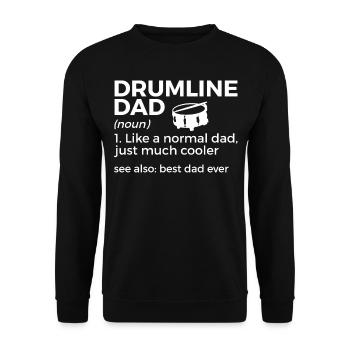 Drumline Trommeln Geschenk - Unisex Pullover - Schwarz - Vorne - Alina (178cm) & Michal (187cm)