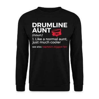 Drumline Trommeln Geschenk - Unisex Pullover - Schwarz - Vorne - Alina (178cm) & Michal (187cm)