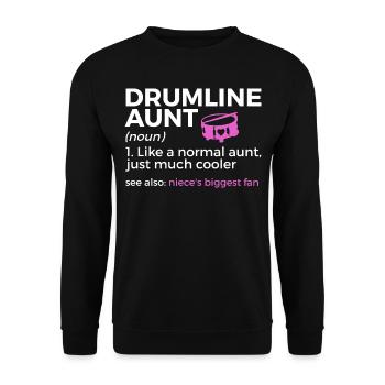 Drumline Trommeln Geschenk - Unisex Pullover - Schwarz - Vorne - Alina (178cm) & Michal (187cm)