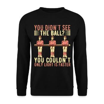 Tischfussball Tischkicker - Unisex Pullover - Schwarz - Vorne - Alina (178cm) & Michal (187cm)