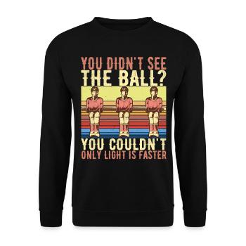 Tischfussball Tischkicker - Unisex Pullover - Schwarz - Vorne - Alina (178cm) & Michal (187cm)
