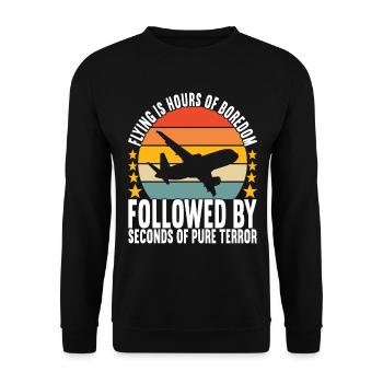 Pilot Flugzeug - Unisex Pullover - Schwarz - Vorne - Alina (178cm) & Michal (187cm)