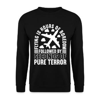 Pilot Flugzeug - Unisex Pullover - Schwarz - Vorne - Alina (178cm) & Michal (187cm)